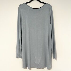 J Jill Wearever Collection Light Blue‎ Gray Longsleeve Top Blouse Shirt Large